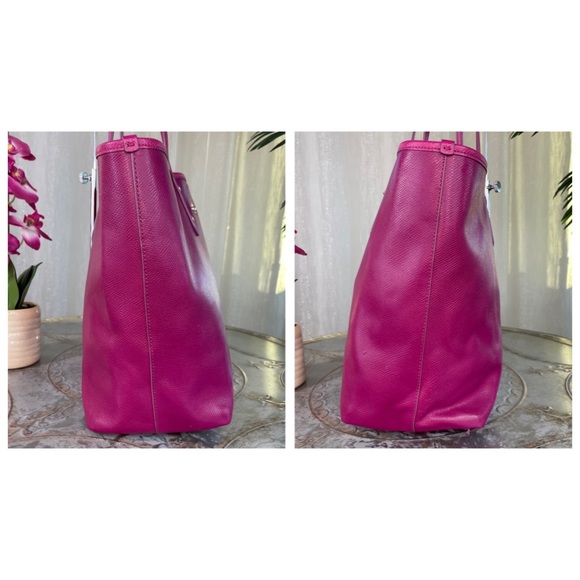 COACH CITY TOTE IN CROSSGRAIN LEATHER F35355 IM/CRANBERRY - Picture 12 of 12